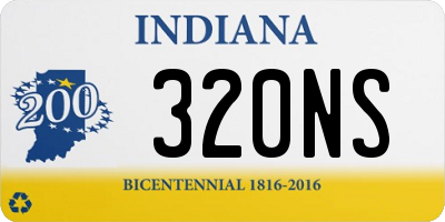 IN license plate 320NS