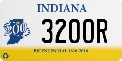 IN license plate 320OR