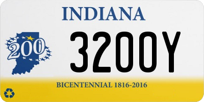 IN license plate 320OY