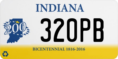 IN license plate 320PB