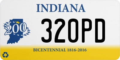 IN license plate 320PD