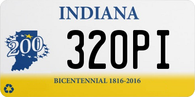 IN license plate 320PI