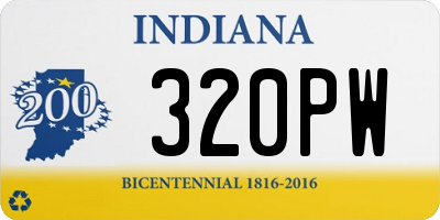 IN license plate 320PW