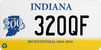 IN license plate 320QF