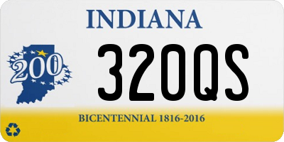 IN license plate 320QS