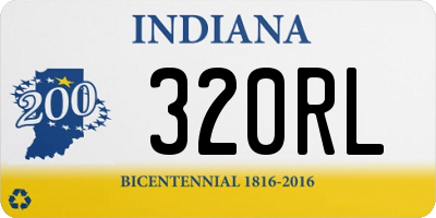 IN license plate 320RL