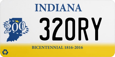 IN license plate 320RY