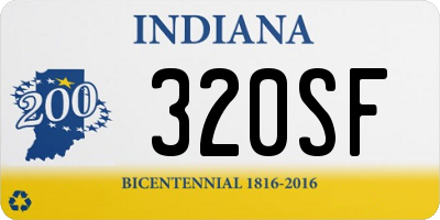 IN license plate 320SF