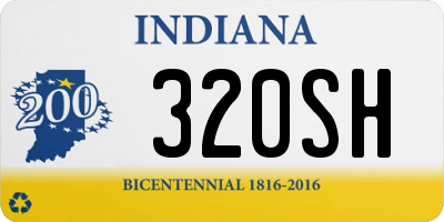 IN license plate 320SH