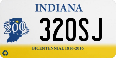 IN license plate 320SJ