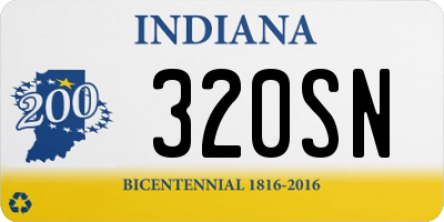 IN license plate 320SN