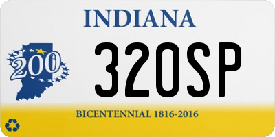 IN license plate 320SP