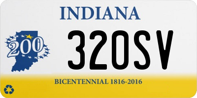 IN license plate 320SV