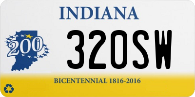 IN license plate 320SW