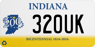 IN license plate 320UK