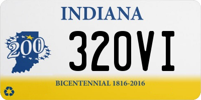 IN license plate 320VI