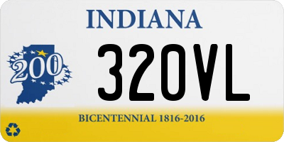 IN license plate 320VL