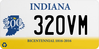 IN license plate 320VM