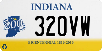 IN license plate 320VW