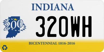 IN license plate 320WH