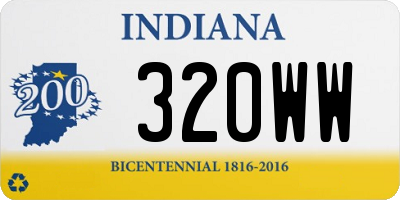 IN license plate 320WW