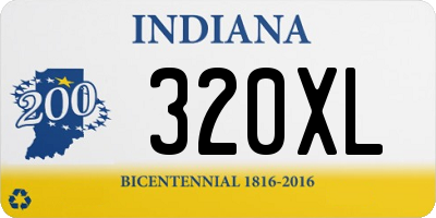 IN license plate 320XL