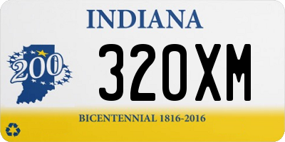 IN license plate 320XM