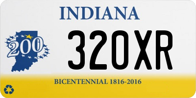 IN license plate 320XR