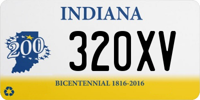 IN license plate 320XV