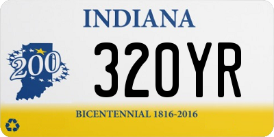 IN license plate 320YR