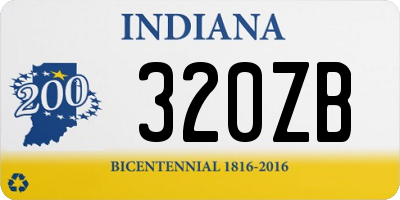 IN license plate 320ZB