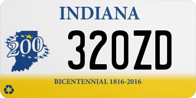 IN license plate 320ZD