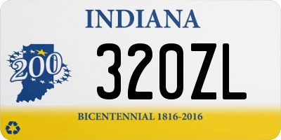 IN license plate 320ZL