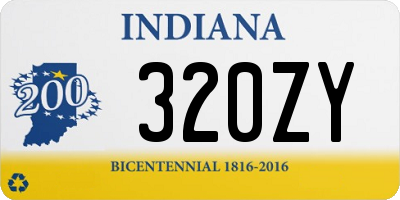 IN license plate 320ZY