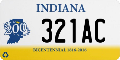 IN license plate 321AC