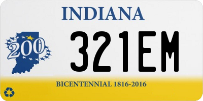 IN license plate 321EM