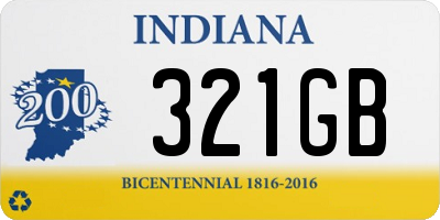 IN license plate 321GB