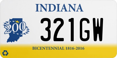 IN license plate 321GW