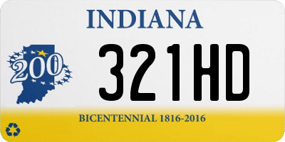 IN license plate 321HD