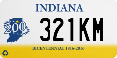 IN license plate 321KM