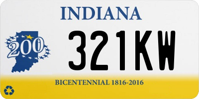 IN license plate 321KW