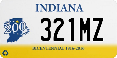 IN license plate 321MZ