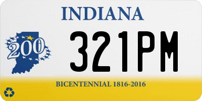 IN license plate 321PM