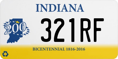 IN license plate 321RF