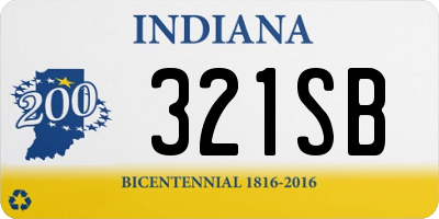 IN license plate 321SB