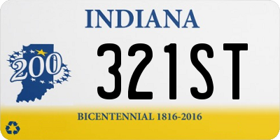 IN license plate 321ST