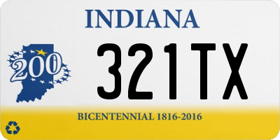 IN license plate 321TX