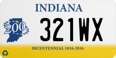 IN license plate 321WX