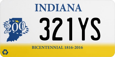 IN license plate 321YS