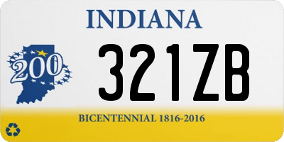 IN license plate 321ZB